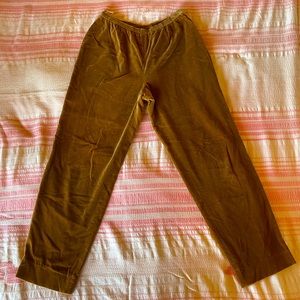 Caramel Velvet slacks by Alberta Ferretti